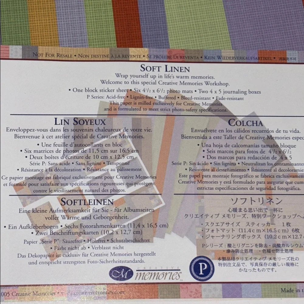 Creative Memories Colorful Quilt Pattern Paper Kits Y2K stickers